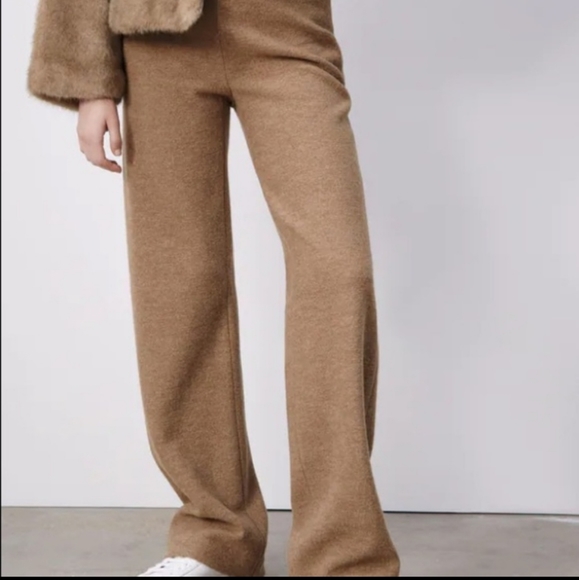 ZARA WOOL PANTS LIMITED EDITION TAUPE BROWN - Picture 7 of 10